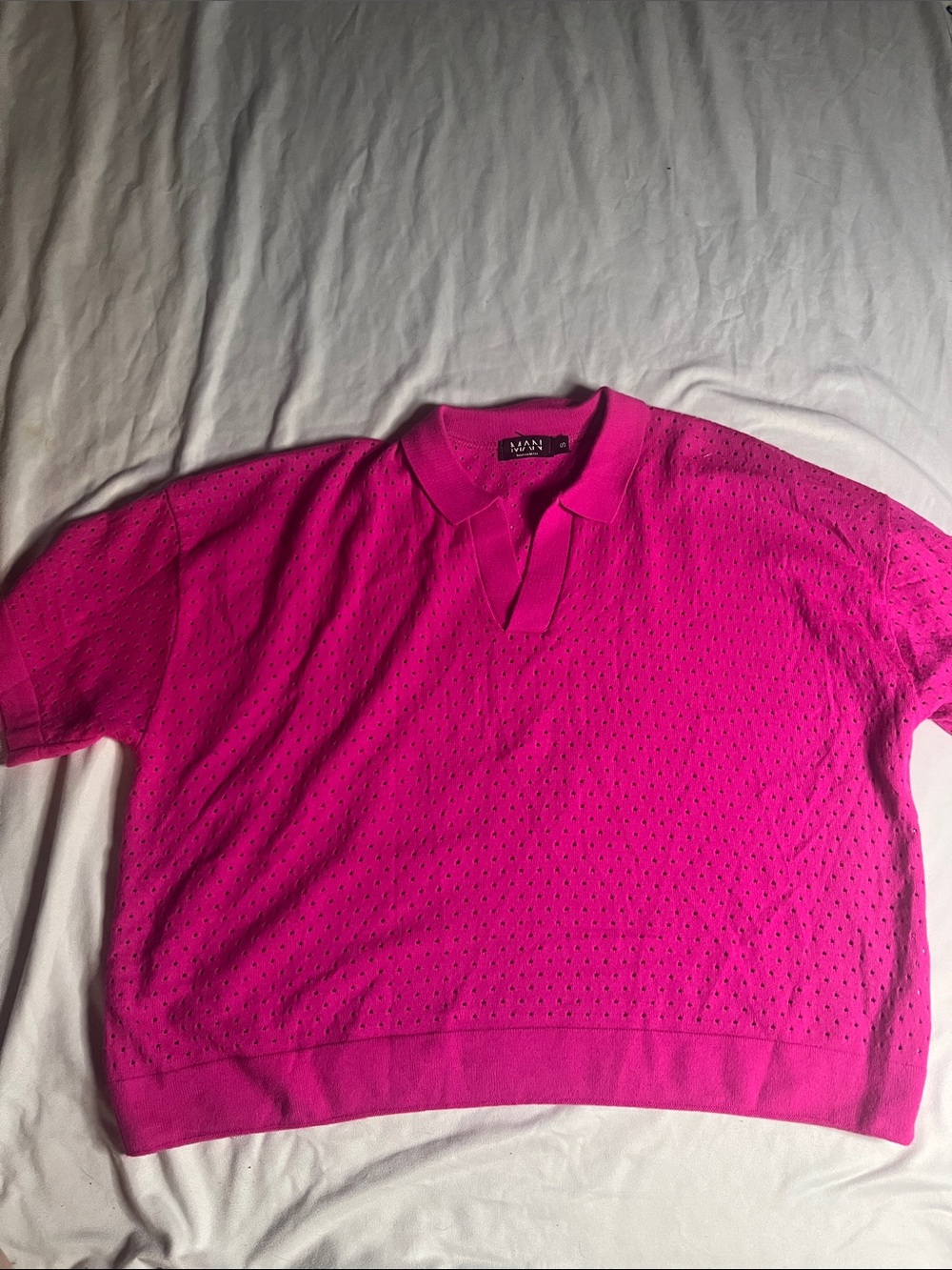 BoohooMan Open Knit  Polo